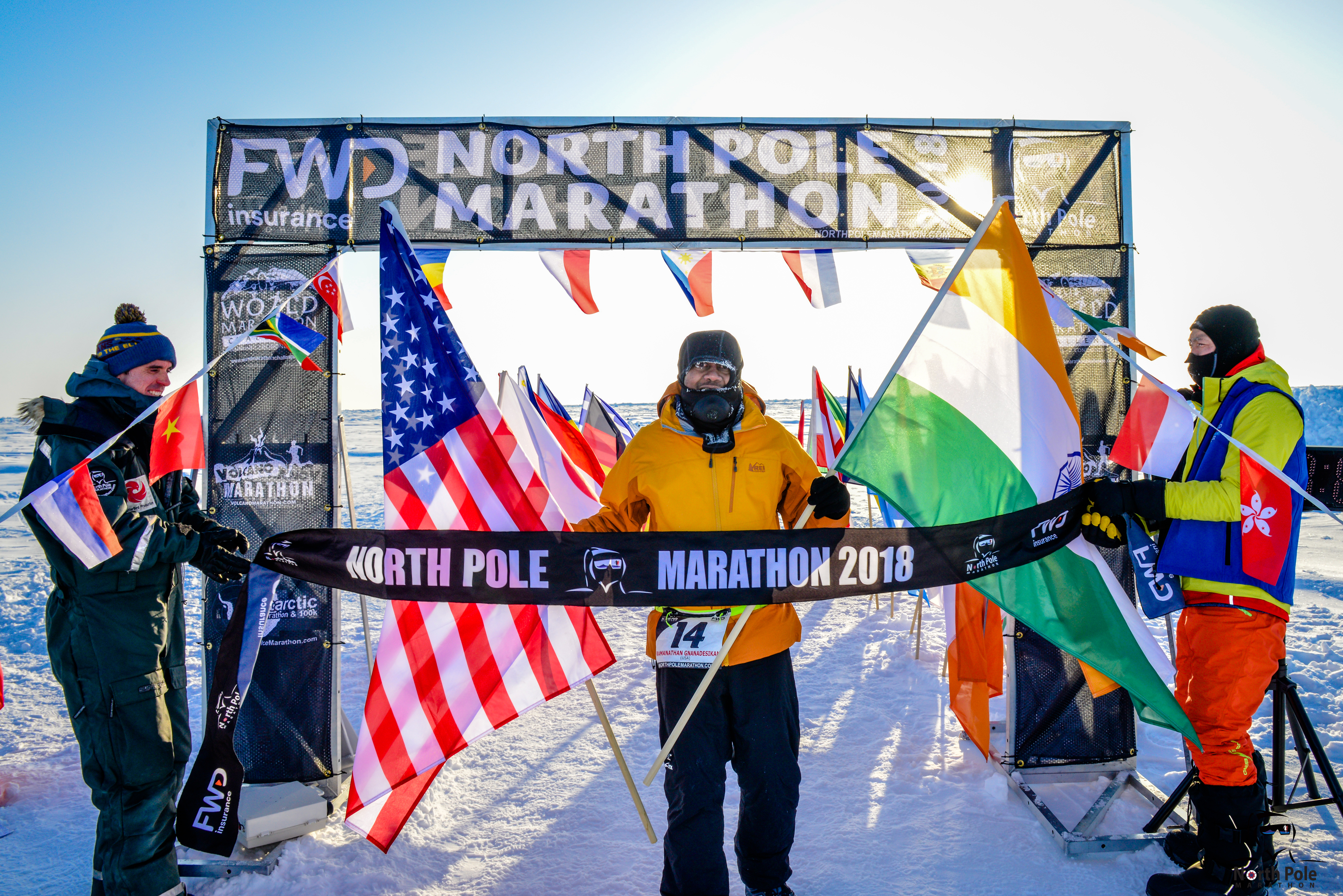 North Pole marathon finish line